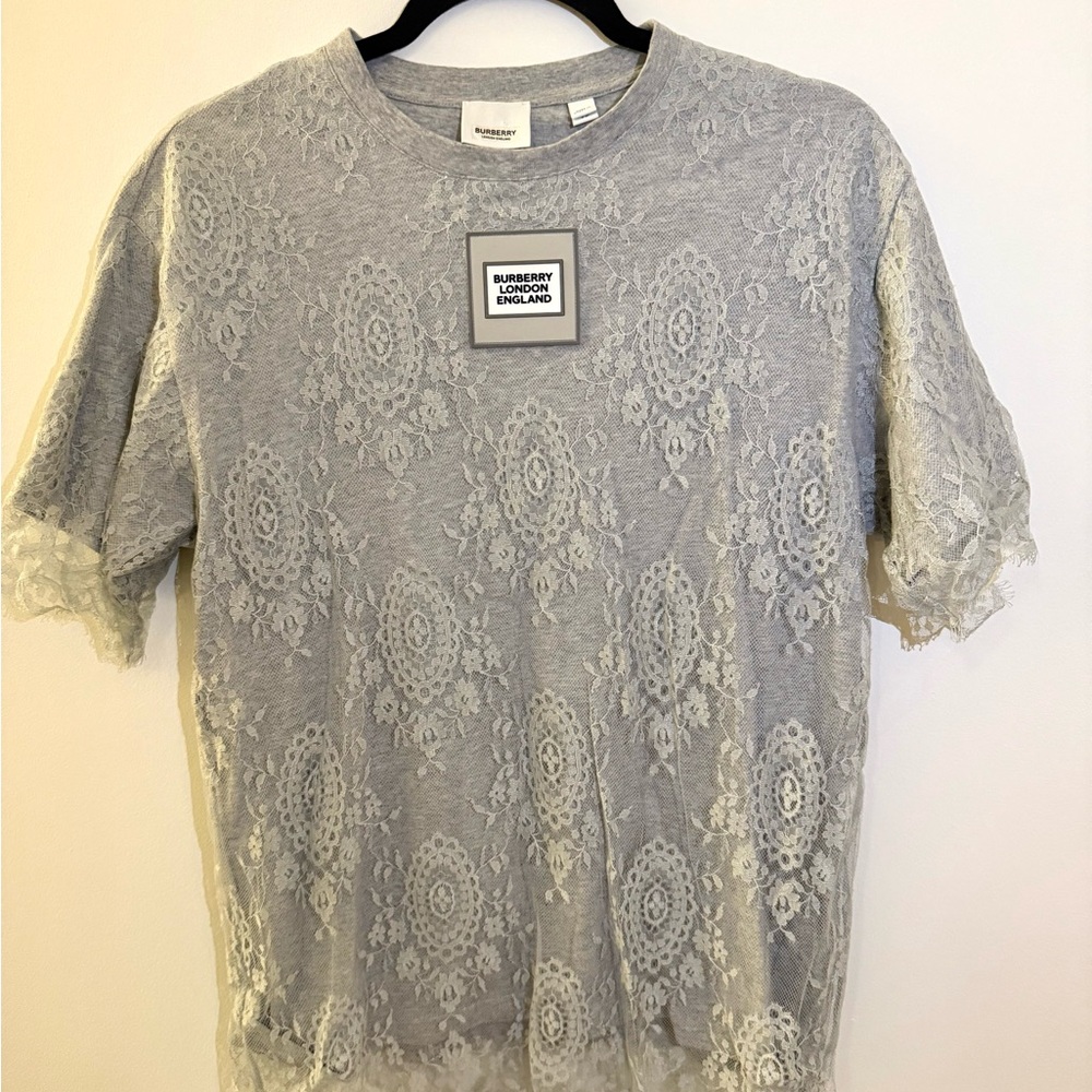 Burberry Gray Lace Women's Top